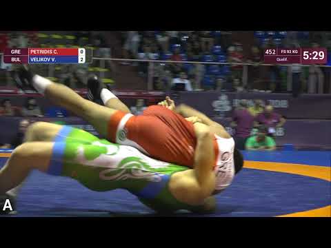 Qual. FS - 92 kg: C. PETRIDIS (GRE) v. V. VELIKOV (BUL)