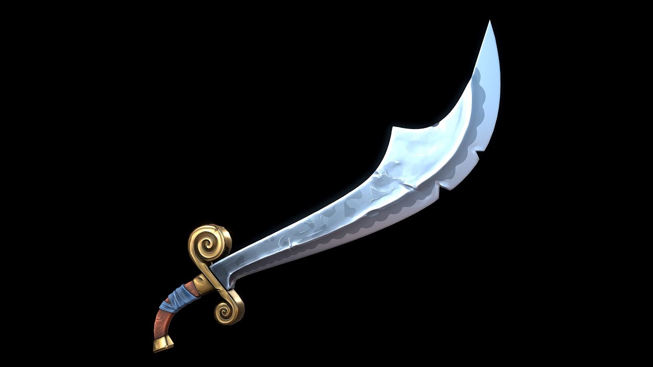 양식화된 시미터 3D 모델