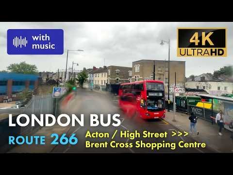 London Bus Ride, Route 266, Double Decker, 4K Virtual Tour.