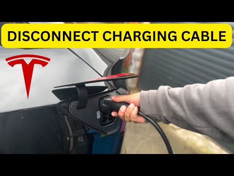 TESLA: HOW TO DISCONNECT CHARGING CABLE QUICK TUTORIAL - How to remove charger guide.