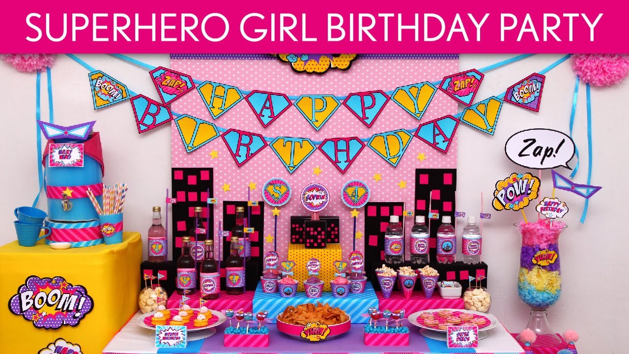 Superhero Girl Birthday Party Ideas // Superhero Girl - B77