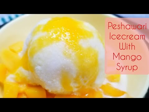Peshawari Icecream Recipe with Mango Syrup - Icecream Banane Ki Recipe - Making Ice Cream At Home