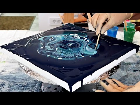 (960) Open Cup / Skewer Swipe / Scoop Dip ~ Acrylic Pour Painting ~ Fluid Abstract art ~ Fiona Art