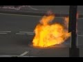 HOLBORN FIRE: flames filmed coming up street - YouTube