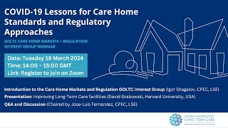 Webinar recording: David Grabowski presentation on COVID-19 lessons for care home standards and regulatory approaches