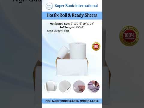 Hot Fix Tape Roll  13\" 16\" 24\" 250 MTR MEHSIN ROLL White Paper Roll