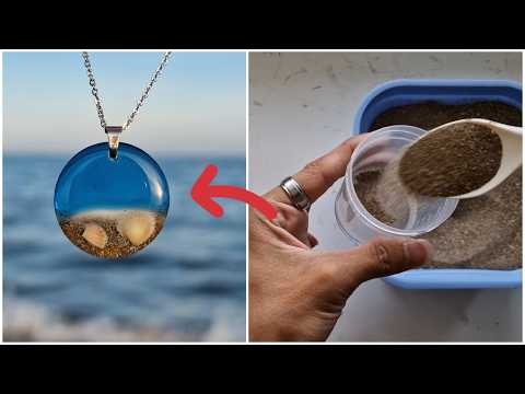 Making necklace from epoxy resin and caspian sea | Full version how to made wave pendant