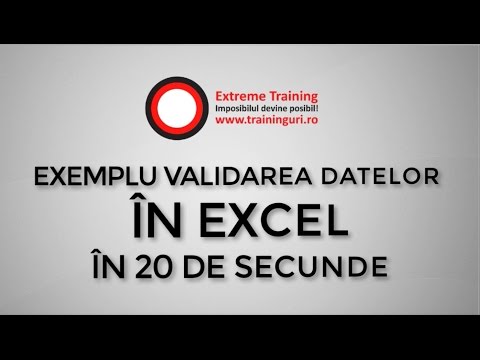 Exemplu Validarea datelor in Excel