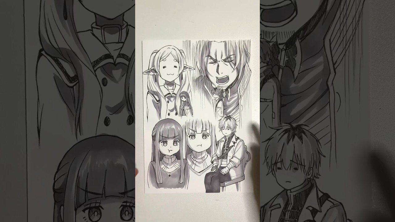 【葬送のフリーレン】紙いっぱいに描いてみた