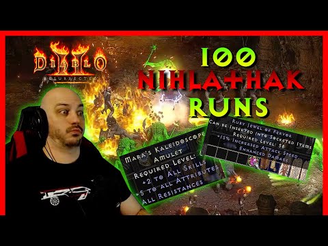 Diablo 2 Resurrected - 100 Nihlathk Runs, Drop Highlights