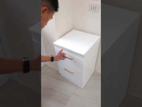 bedside table with hidden storage/drawers