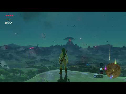 Great Plateau night and day cycle music with ambient ~ 1 HOUR - Zelda Breath of the Wild (ZBotW)