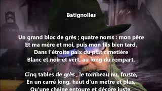 Musik-Video-Miniaturansicht zu Batignoles Songtext von Paul Verlaine