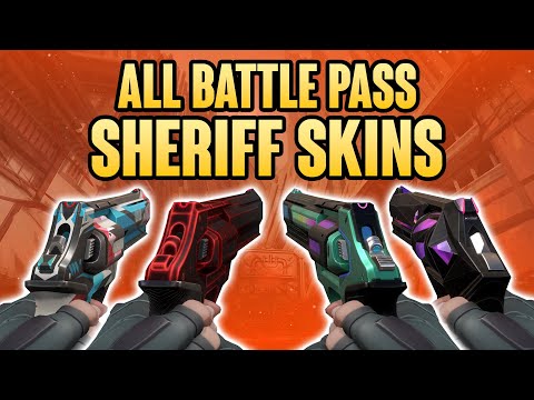 All Battlepass Sheriff Skins + Animations - Valorant Sheriff Skins