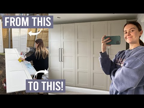 Part of a video titled BUILT-IN IKEA PAX WARDROBE HACK - YouTube