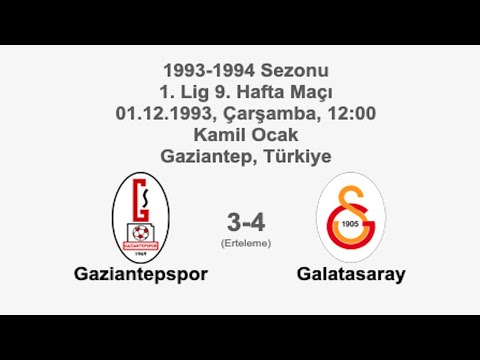 Gaziantepspor 3-4 Galatasaray 01.12.1993 - 1993-1994 Turkish 1st League Matchday 9