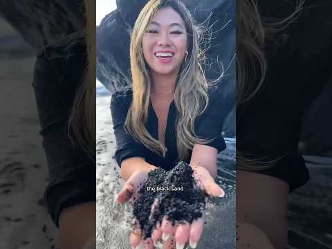 Why are black sand beaches BLACK? 😳🖤 (SO COOL)