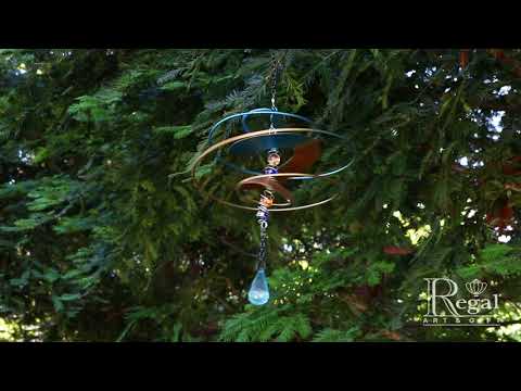 12607 Fantasia Hanging Wind Spinner - Blue