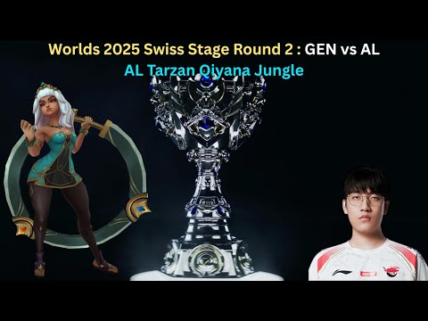 Worlds 2025 Swiss Stage Round 2: GEN vs AL (AL Tarzan Qiyana Jungle POV)