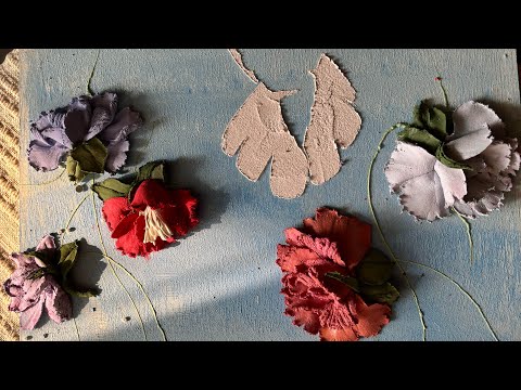 Sculpture Painting Flowers Tutorial | how to make a sculpture painting | sculpture rose ||