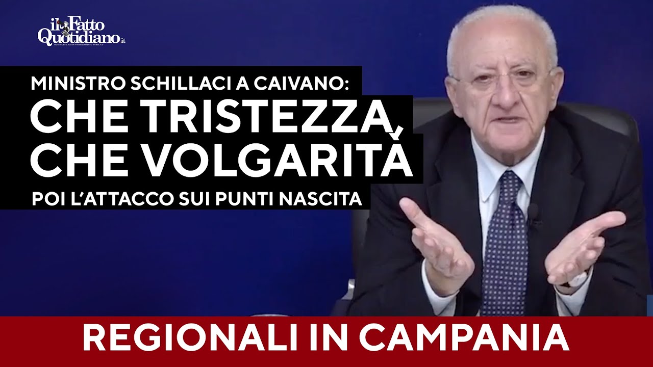 De Luca: "Schillaci a Caivano? Ha visitato un campo da calcio... che tristezza, che volgarità"