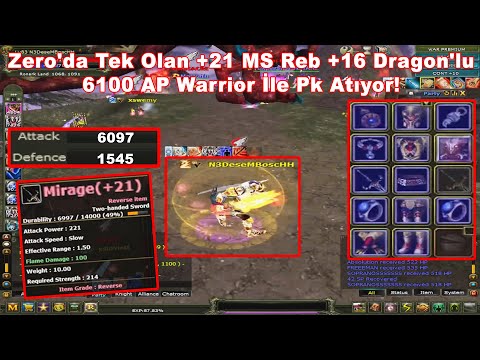 KhangNOCHA - The Only One in Zero PKs with +21 MS Reb +16 Dragon and 6100 AP Warrior! Knight Online