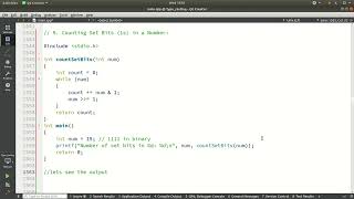 Download the video "9  Counting Set Bits 1s in a Number: using c"