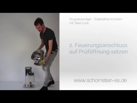 Edelstahlschornstein Montage | Aufbau  Doppelwandiger Bausatz