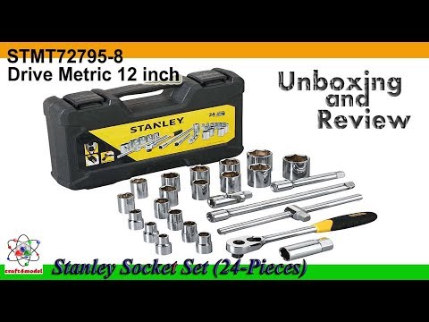 STANLEY STMT72795-8 SQ. Drive Metric 1/2'' 6 Point Socket Set (24-Pieces)