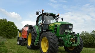 preview picture of video '*1.Schnitt 2013* Siloballen mit John Deere und Kuhn Presse'