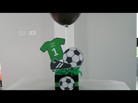 COMO HACER UN CENTRO DE MESA DE FÚTBOL/ SOCCER TABLE CENTERPIECE