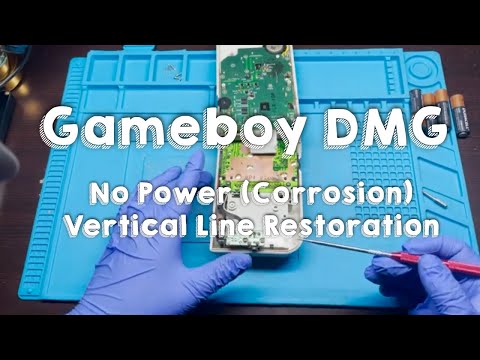 Nintendo Gameboy DMG No Power - Corroded Terminal/Vertical Line Fix - Handheld 02 of 47