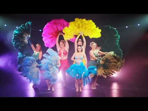 Feather Fan Dance students perform Winter Wonderland - The Bombshell Burlesque Academy