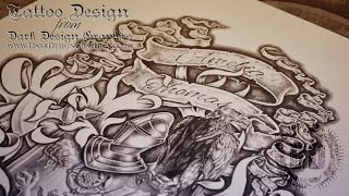 Half Sleeve Family Coat of Arms from Dark Design Graphics