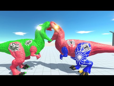 WITCHER T Rex VS SPIDERMAN - Animal Revolt Battle Simulator