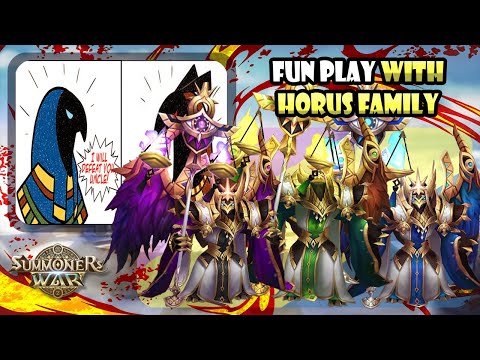SUPER FAST HORUS CLEAVE :O | Summoners War Amduat Imesety Qebehsenuef Fun Play