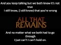 ALL THAT REMAINS | HOLD ON [w / Lyrics ...