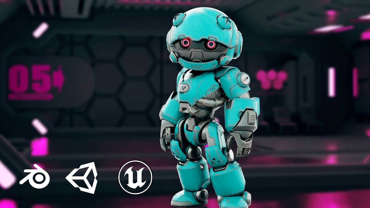 Robo Zero-B Auto-Rig Pro Rigged For Mixamo Unreal Engine Unity 3D Model