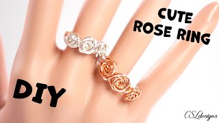 How to make this cute Triple Rose Wirework Ring ⎮ Jewelry Tutorial