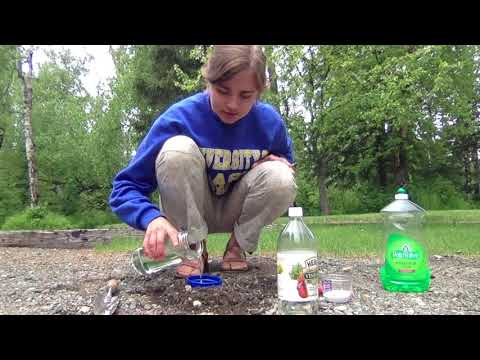 Baking soda + vinegar volcano