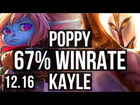 POPPY vs KAYLE (TOP) | 9/1/9, 67% winrate | EUW Challenger | 12.16