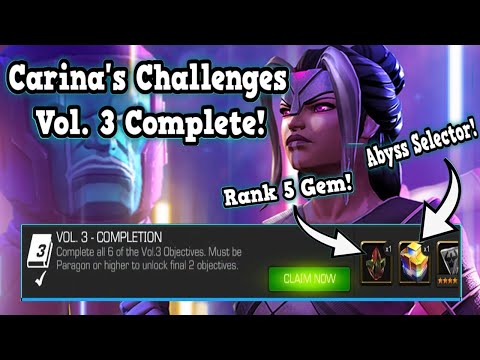 Carina's Challenges Vol. 3 is Complete! Abyss Selector Opening! Marvel Contest of Champions