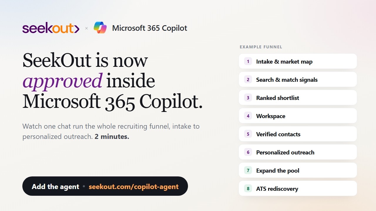 SeekOut Now in Microsoft 365 Copilot: Recruit in one chat video thumbnail