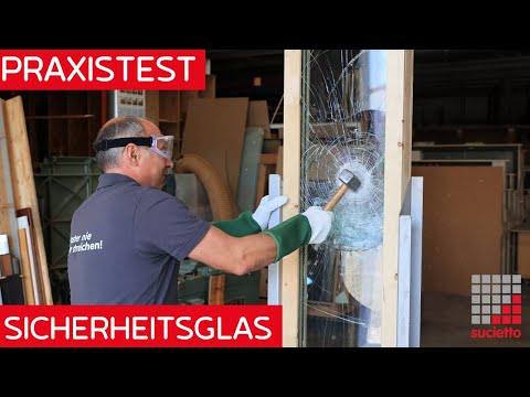 Bruchtest mit Verbundsicherheitsglas welches wir in unseren Haustüren verwenden.