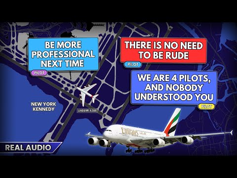 Emirates pilots ask JFK controller to be MORE PROFESSIONAL. Pilot argues with controller. Real ATC