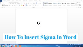 How To Write Sigma σ in Word | How Insert Sigma in Microsoft Word |Type Sigma