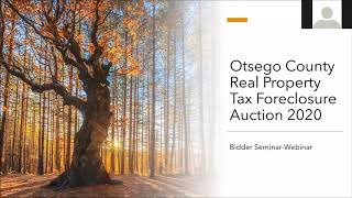 Otsego County Tax Foreclosure Auction Bidder Seminar 2020