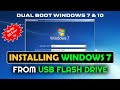 How To Install Windows 7 From USB Flash Pen Drive Dual Boot Windows 10 And Windows 7