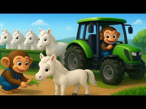 Farm Work: Horse Trapped In A Hole, Monkey Farmer Tries To Save The Horse  | Cobby Farm