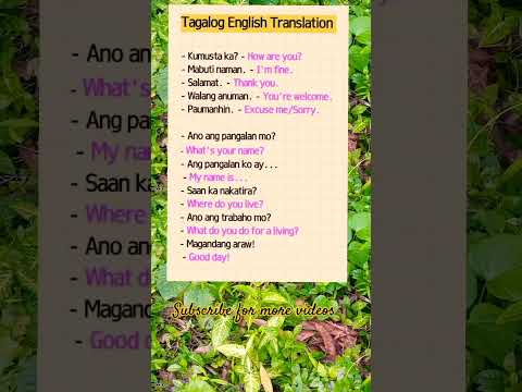 Basic Tagalog English Translation that you need to know #educationalvideo #english #tagalog